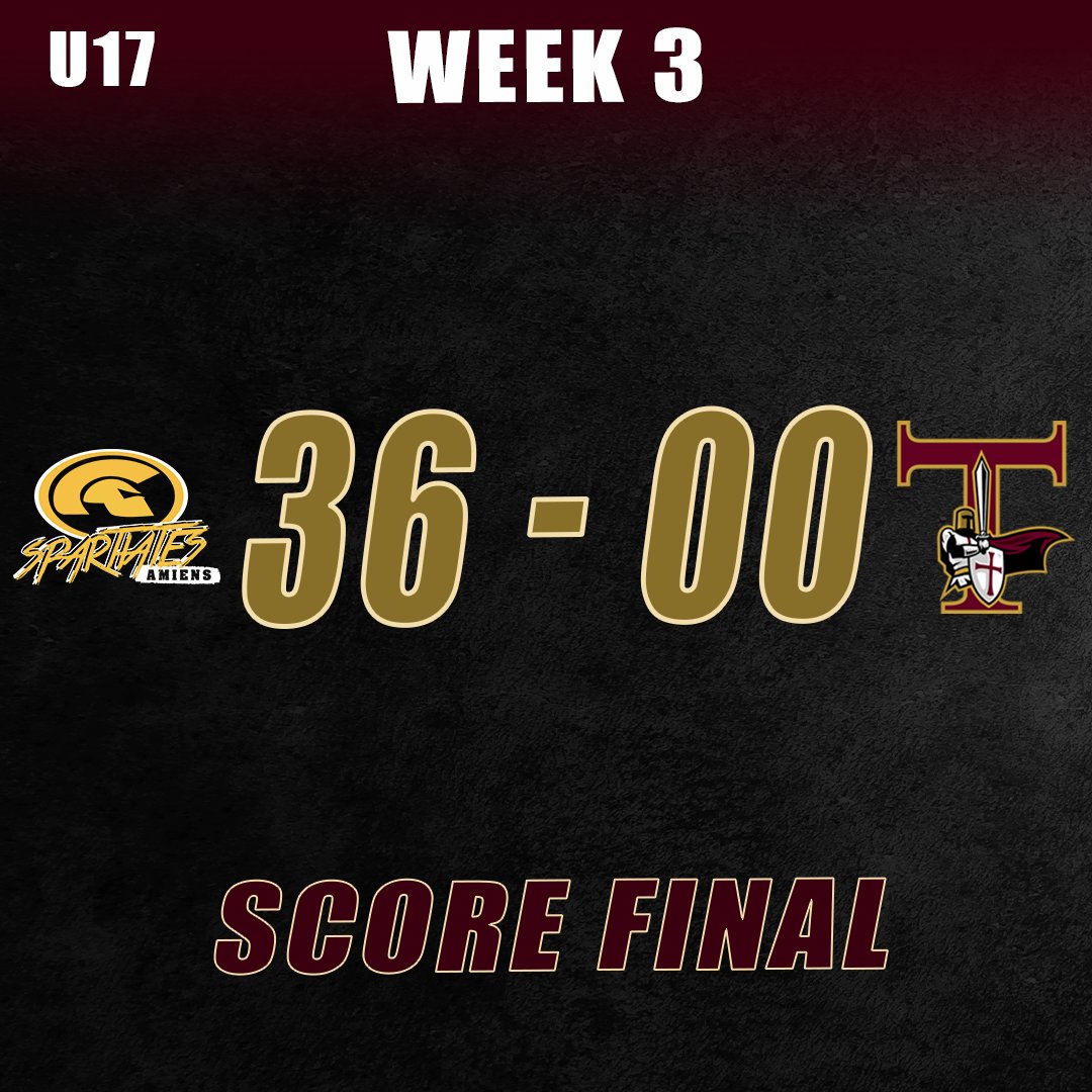 🏈 Résultats du Week-End 🏈

U17 : Spartiates 36 - 00 Templiers

#WeAreOne #Templiers #GoldNation #FFFA #Elancourt #Football #FootballAmericain #FlagFootball #Cheerleading