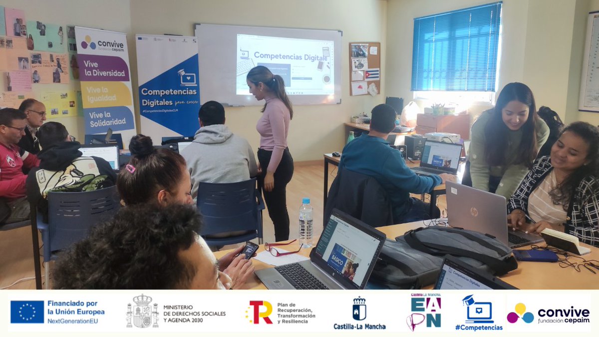 FundacionCepaim's tweet photo. 💻 Comenzamos una nueva formación de 'Competencias Digitales para Crecer' en Ciudad Real @EAPNclm

¡Pronto ➕ novedades en nuestras redes! 
#CompetenciasDigitalesCLM Financiado por la Unión Europea #NextGenerationEu Con el apoyo y financiación del @gobjccm con #BienestarSocialCLM https://t.co/EkB22vQDkW