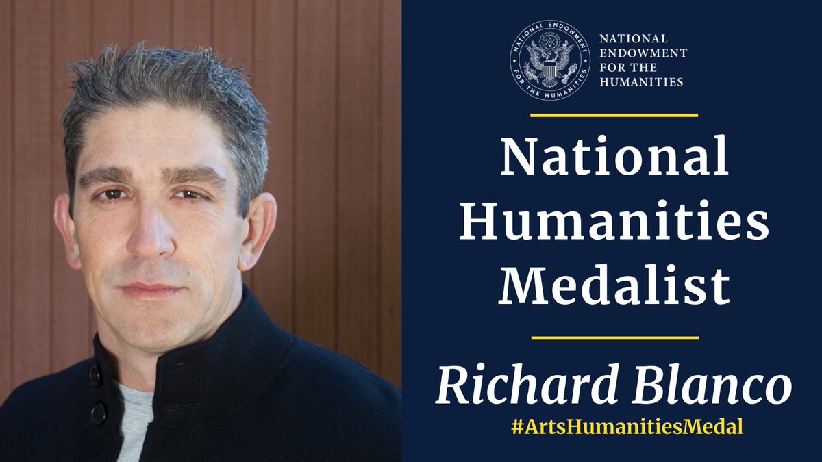 NEHgov's tweet photo. Richard Blanco (@rblancopoet) is an award-winning poet and author, professor and public speaker, and the son of Cuban immigrants. 

Blanco is recognized “for breathing life into the identity and idea of America.” https://t.co/XRhhcJZTiL

#ArtsHumanitiesMedals https://t.co/zmXalgYqWw