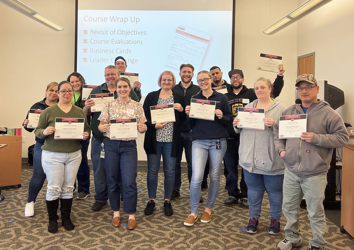 MRCMEP's tweet photo. Another successful Supervisor Boot Camp completed. Two more courses in April - https://t.co/lxZGnFewL4
#supervisoryskills #leadershipdevelopment #padced #mrcpa #nist_mep https://t.co/m3Ml7GxGgR