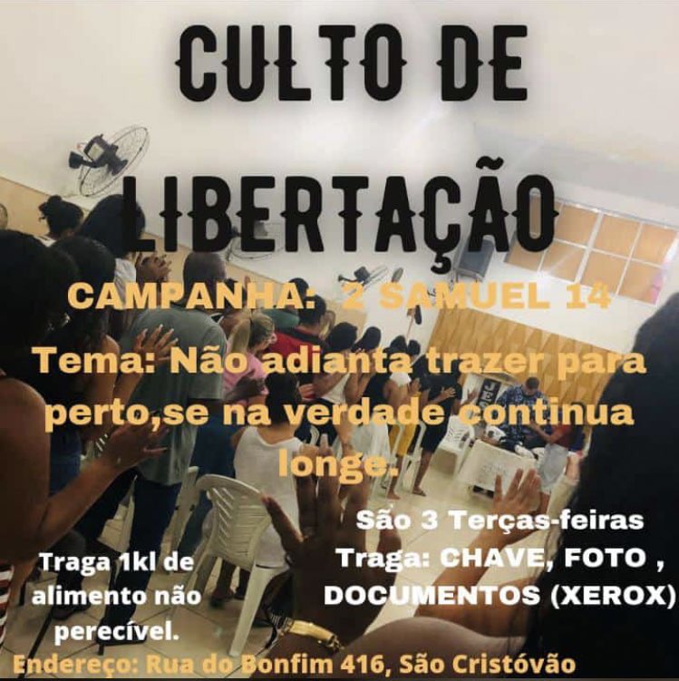 IHebrom's tweet photo. Recadinho para nossos irmãos. Hoje, se inicia uma campanha no Culto de libertação. Não perca, vai ser benção!!

🔺✨: “Não adianta trazer para perto, se na verdade continha longe.” 2Samuel 14 https://t.co/gm9PUevXgi