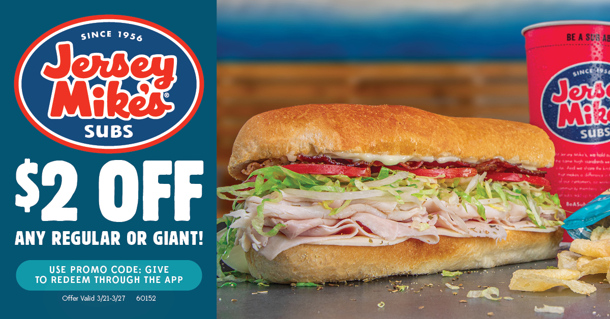 EastersealsCenIL (@eastersealsci) on Twitter photo Show your support for Easterseals Central Illinois with A Sub Above® from <a href="/jerseymikes/">Jersey Mike's Subs</a> Subs Order this week and enjoy $2 off a Regular or Giant sub through the Jersey Mike’s app with promo code GIVE. fal.cn/3wKMq Offer valid 3/21-3/27. #JerseyMikesGives Show your support for Easterseals Central Illinois with A Sub Above® from <a href="/jerseymikes/">Jersey Mike's Subs</a> Subs Order this week and enjoy $2 off a Regular or Giant sub through the Jersey Mike’s app with promo code GIVE. fal.cn/3wKMq Offer valid 3/21-3/27. #JerseyMikesGives