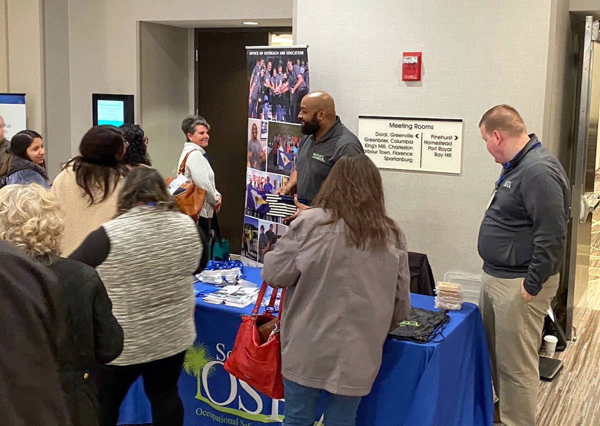 SC_OSHA's tweet photo. The 2-day @SCManufacturers Safety Summit provides a great opportunity for manufacturing safety professionals to network with SC OSHA Outreach &amp; Education staff &amp; OSHA Compliance staff.  #SafetyFirst #SCOSHA #network https://t.co/v19s1shgDc
