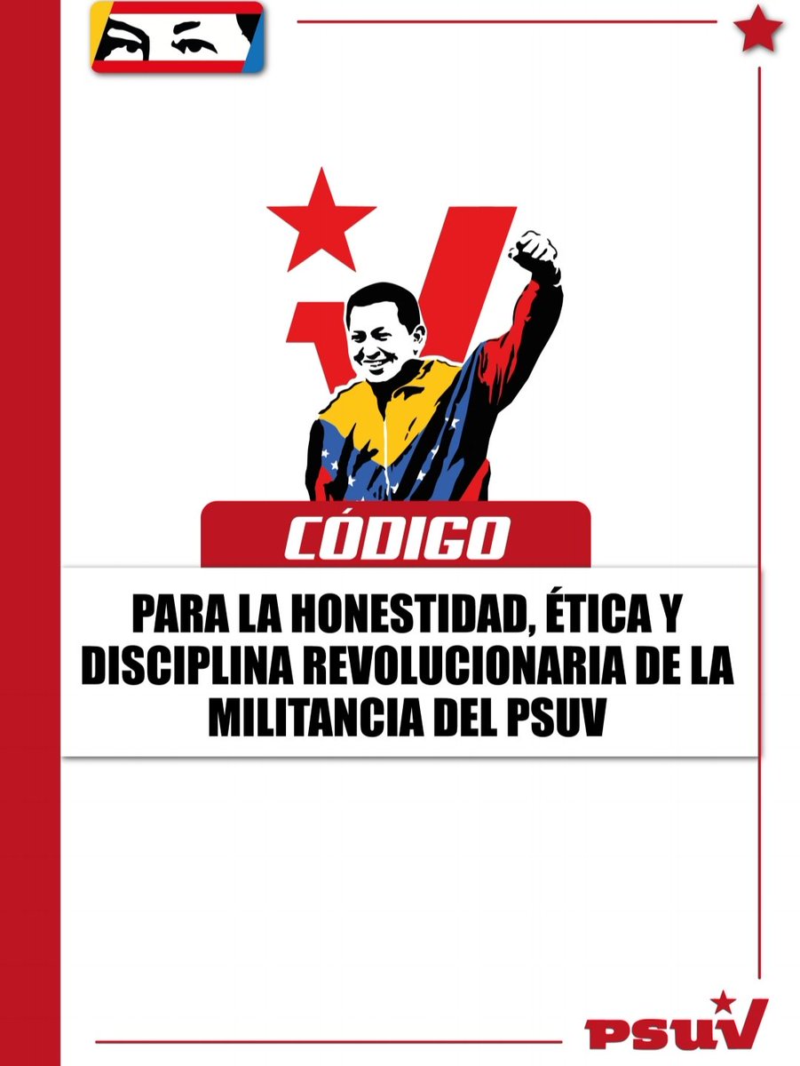 DESCARGUE | Código para la Honestidad, Ética y Disciplina Revolucionaria de la Militancia del PSUV ⬇️ Lea y comparta a través del siguiente enlace: bit.ly/4067XXp @NicolasMaduro @dcabellor #CeroToleranciaALaCorrupción