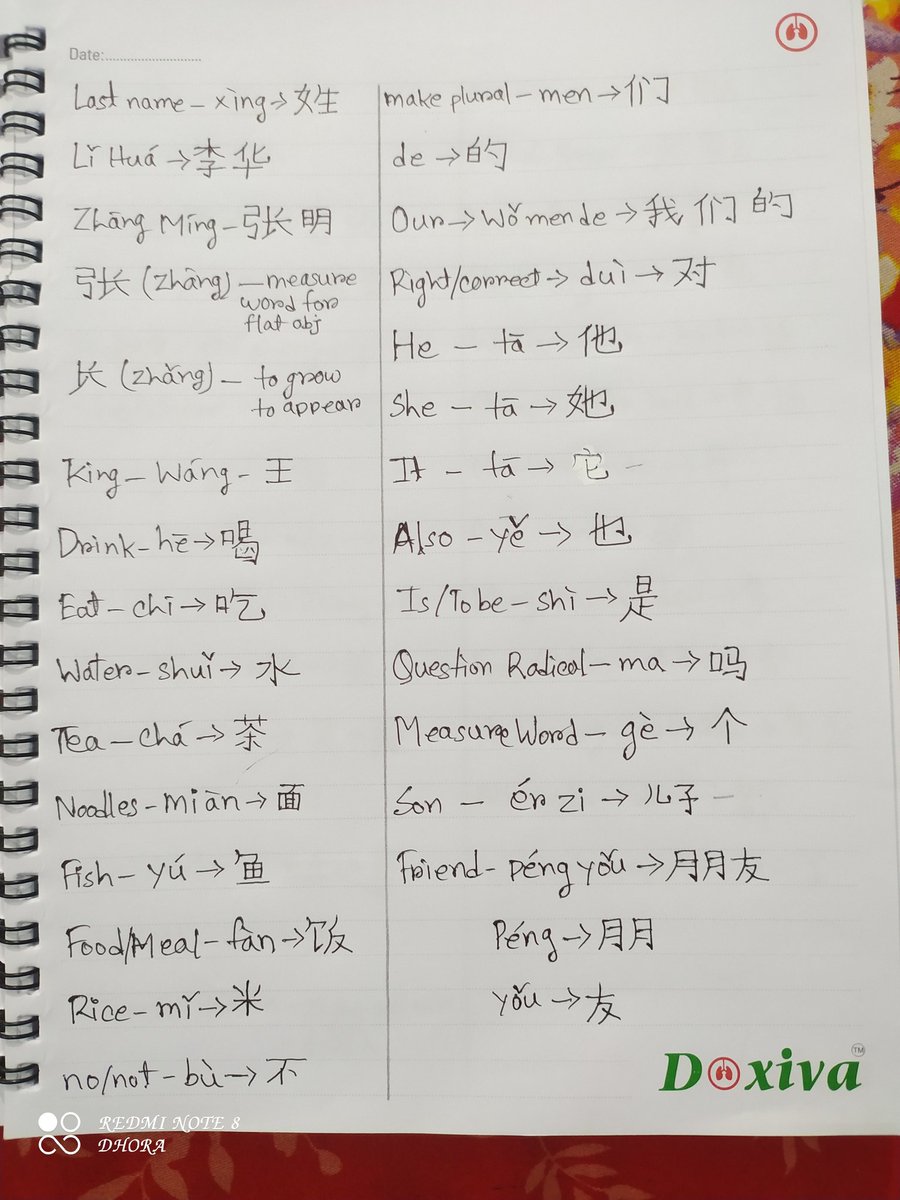 YueLiang_BD's tweet image. Chinese words that I&apos;ve learnt till now! 
Writing and Reading is easier than listening and speaking as Chinese is a tonal language. 
But happy with the outcome of my hardwork. 😍
Hope to progress more soon! 😍🇨🇳

#ChineseLearning