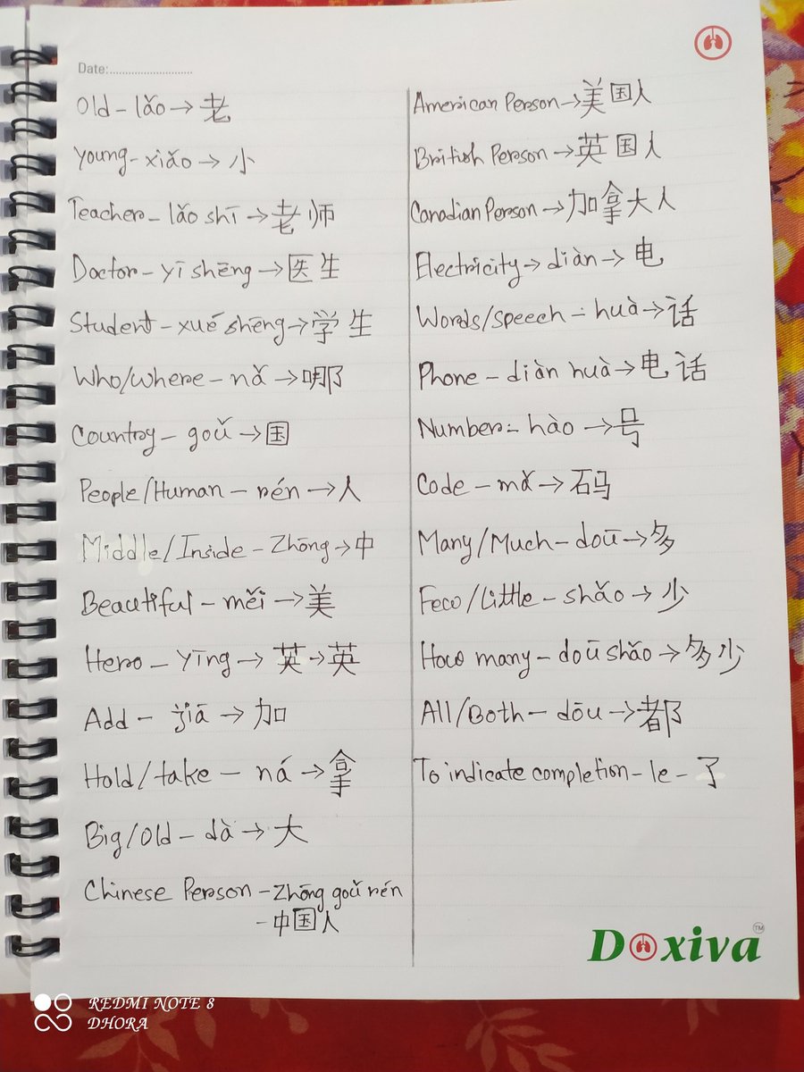 YueLiang_BD's tweet image. Chinese words that I&apos;ve learnt till now! 
Writing and Reading is easier than listening and speaking as Chinese is a tonal language. 
But happy with the outcome of my hardwork. 😍
Hope to progress more soon! 😍🇨🇳

#ChineseLearning
