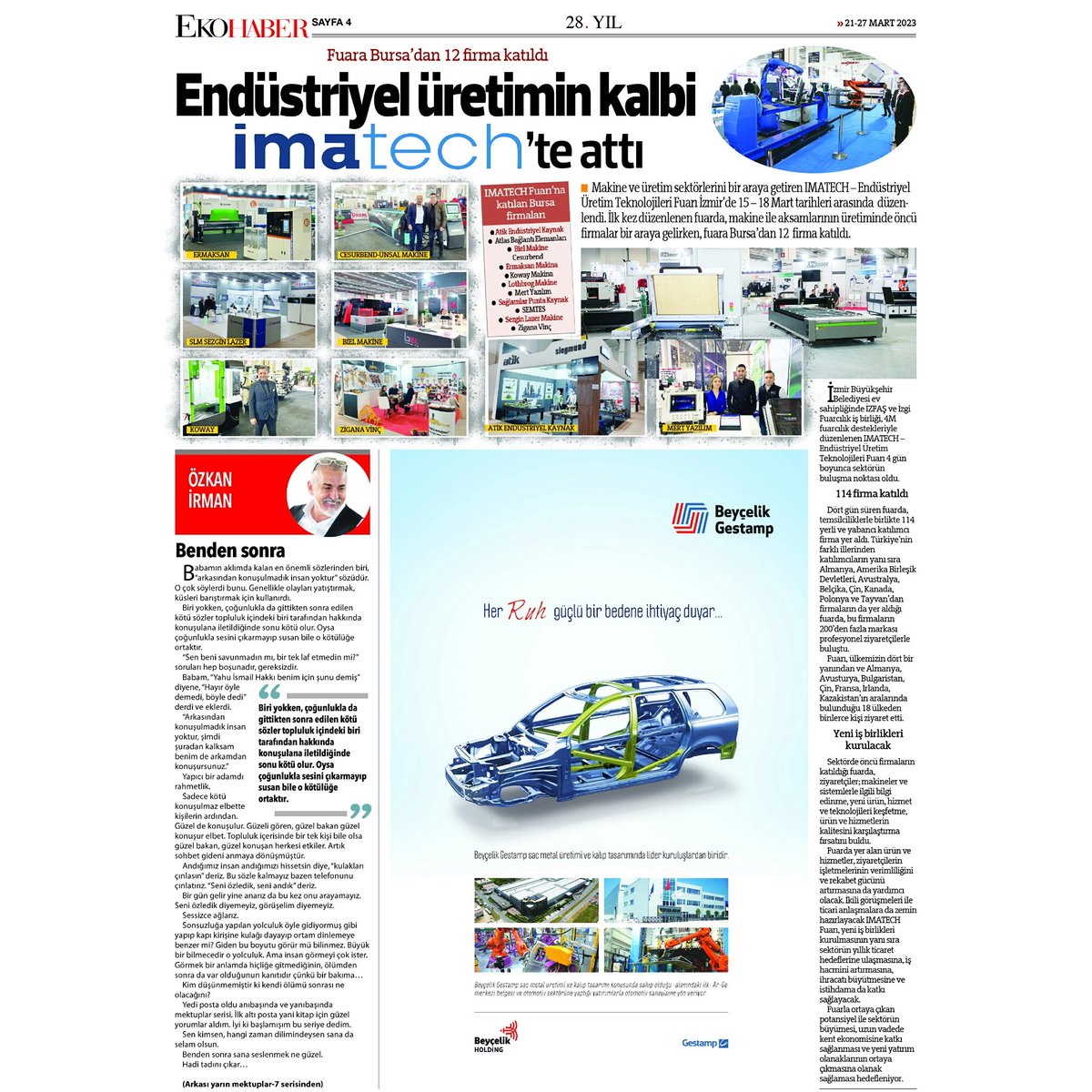 ekohabergazete's tweet image. 🌐 EKOHABER'in özel haber dosyası:
🔴 Endüstriyel üretimin kalbi #imatech'te attı. 
🔵 Ekohaber ekibi sektörlerin nabzını tutmaya devam ediyor... 
⭕ EKOHABER'e ulaşmak için👇 ekohaber.com.tr 
facebook.com/ekohaber
instagram.com/ekohabergazete