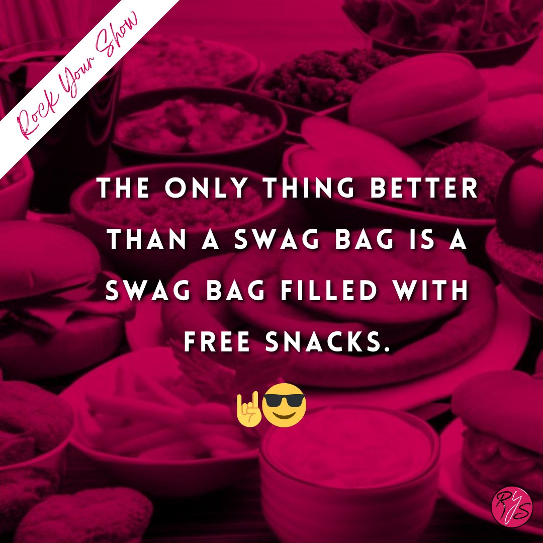 The only thing better than a swag bag is a swag bag filled with free snacks. 🤘😎

rockyourshow.com

#tradeshow #exhibition #tradeshowbooth #tradeshows #marketing #design #expo #events #tradeshowlife #tradeshowdisplay #rockyourshow