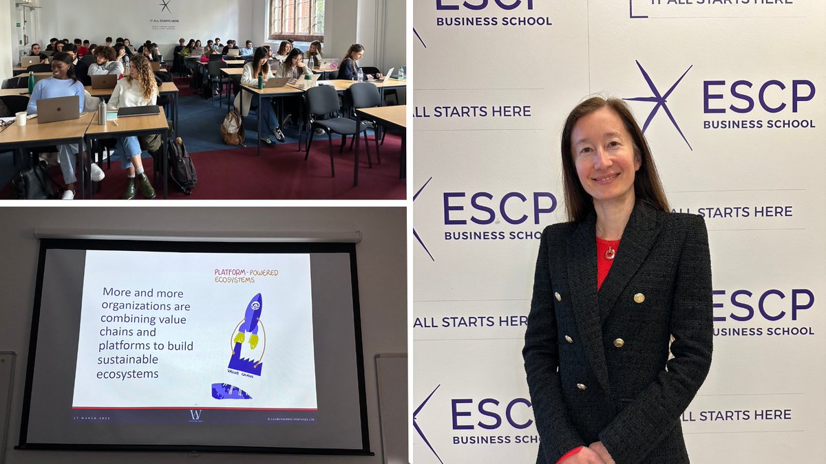lreillier's tweet image. Great to be back on the @ESCP_bs campus last week to teach this Platform Strategy class! We talked about how platforms can help build sustainable and circular ecosystems… and help reach carbon neutral targets ♻️ #sustainability #platformstrategy #rocketmodel 🚀 #ecosystems