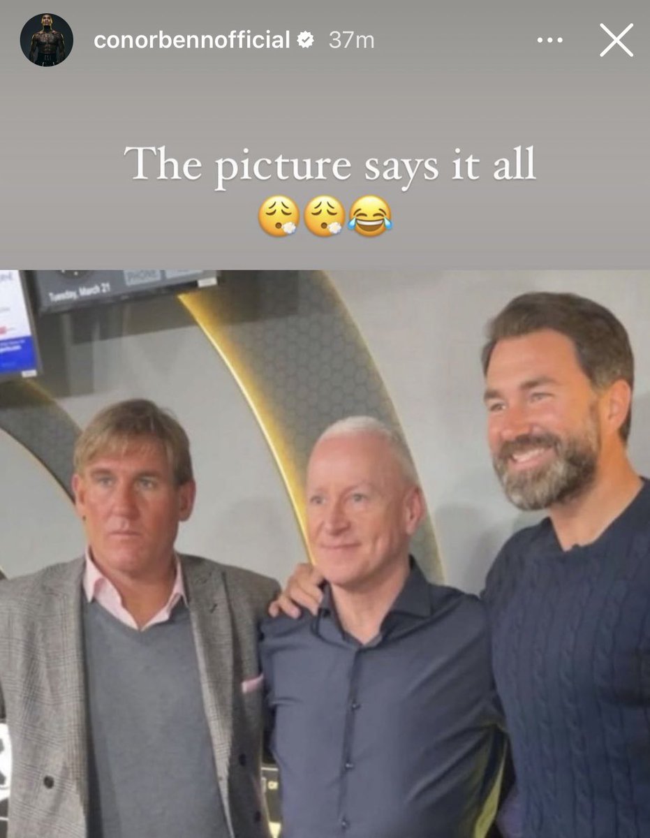 ringmagazine's tweet photo. Conor Benn reacts to Eddie Hearn vs Simon Jordan… https://t.co/h713LXyW98