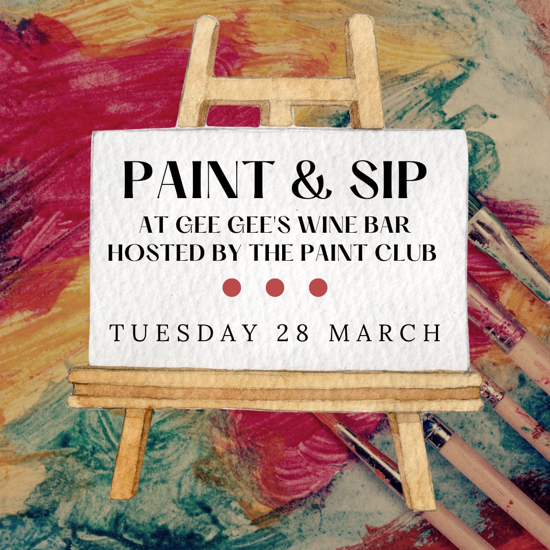 Gee Gee’s Wine Bar (@geegeeswinebar) on Twitter photo Unleash your inner artist while sipping on your favorite wine at our paint and sip night on Tuesday 28 March with <a href="/thepaintclubuk/">The Paint Club</a>! Join us at Gee Gee's for a fun and creative evening. #paintandsip #winenight #creativity #fun #winebar
Book 👉 thepaintclub.co.uk Unleash your inner artist while sipping on your favorite wine at our paint and sip night on Tuesday 28 March with <a href="/thepaintclubuk/">The Paint Club</a>! Join us at Gee Gee's for a fun and creative evening. #paintandsip #winenight #creativity #fun #winebar
Book 👉 thepaintclub.co.uk