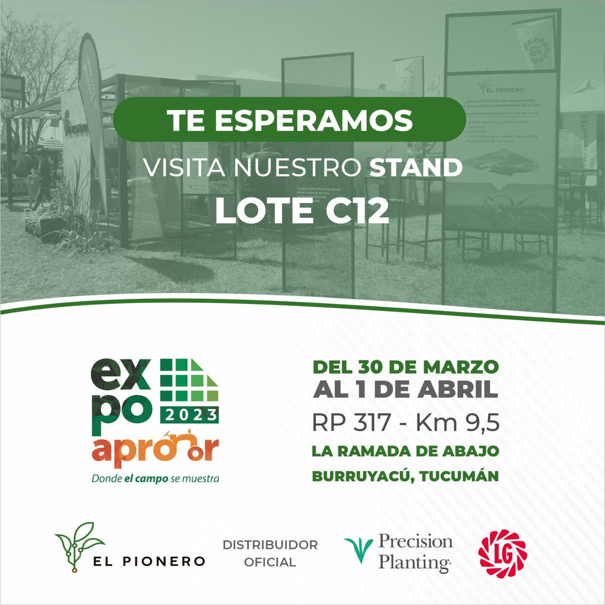 Del 30 de marzo al 1 de abril te esperamos en #ExpoAPRONOR para compartir todas las novedades en tecnología de siembra y agricultura de precisión para tu campo!

👉🏽RP317 km 9,5 - La Ramada de Abajo, Burruyacú, Tucumán.

Te esperamos!

#expoapronor2023