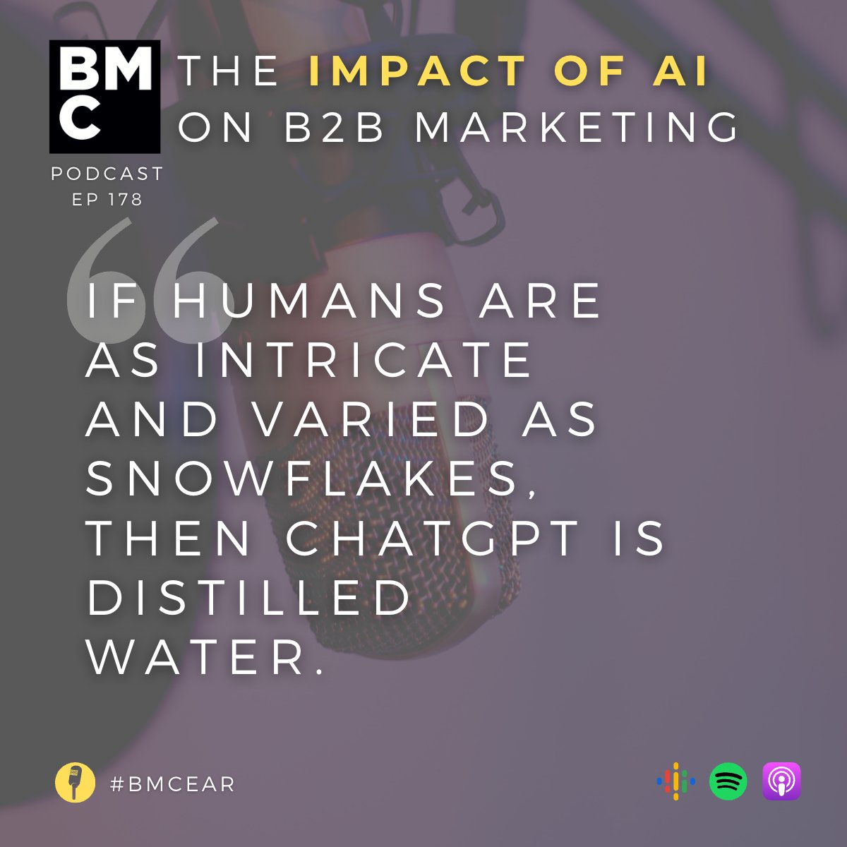 Have you heard?! Ep178 of the #businessmarketing podcast is here! 💪🏼

<a href="/uriba/">Uri Baruchin</a> joins <a href="/davestevens/">Walker</a> to talk all things #AI and #ChatGPT➡️bit.ly/2utlpuW

...with a podcast bonus➡️ linkedin.com/pulse/bmc-podc…

#BMCear #b2bpodcast