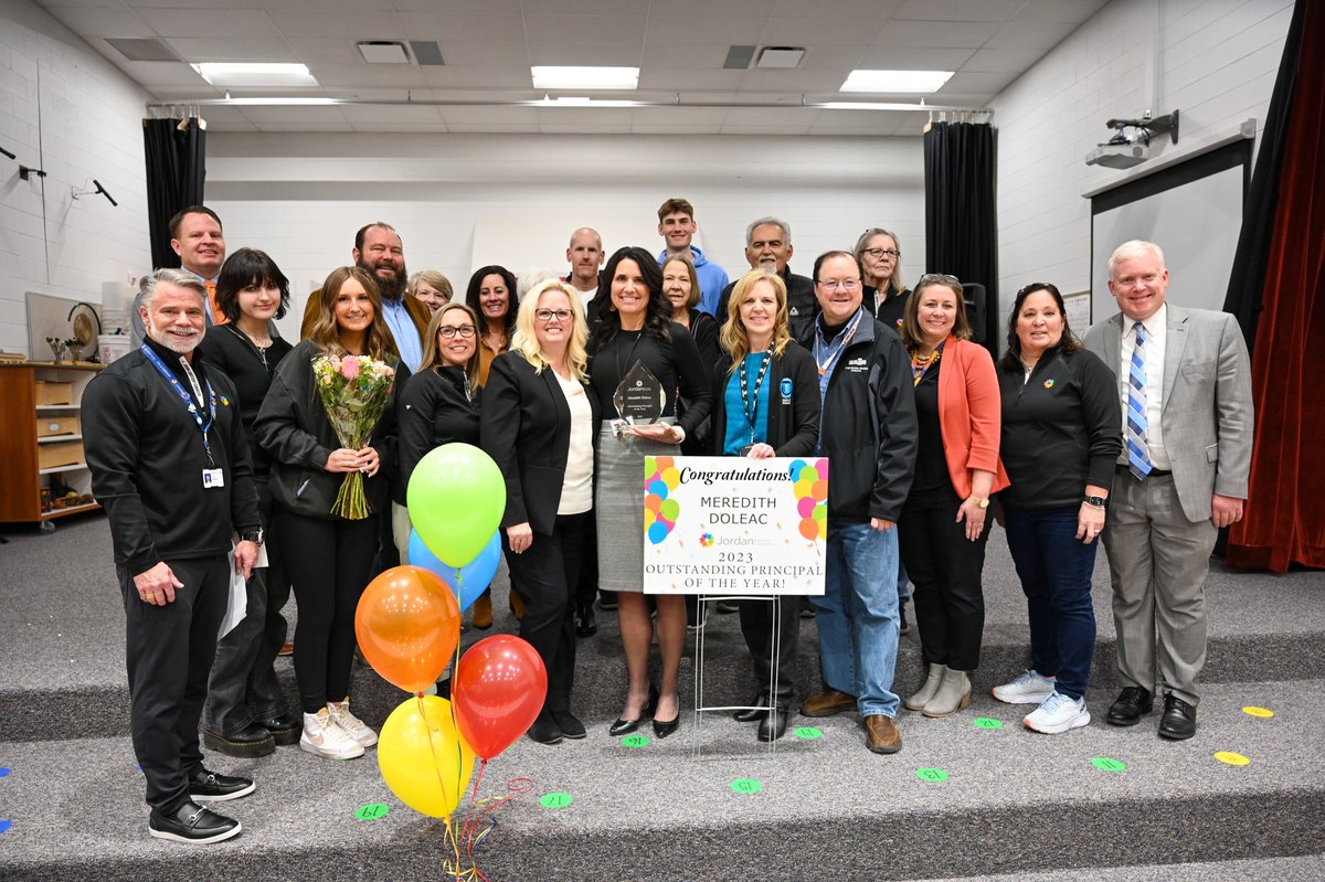 jordandistrict's tweet photo. The Jordan Education Foundation named Rige View Elementary's Meredith Doleac 2023 “Outstanding Principal of the Year." She was selected, in part, for being an authentic leader &amp; putting students at the center of her everyday decisions. Congratulations, Principal Doleac!
@WeAreJEF https://t.co/9HVXgs768o