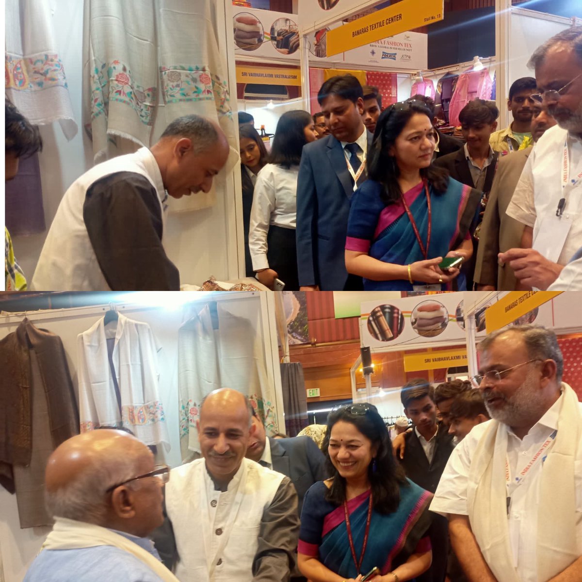 Jktpo_jk's tweet photo. Smt. Shubhra - Development Commissioner Handicraft GOI, Ministry of Textiles interacting with exhibitors from J&amp;K at India Fashion Tex 2023 ,New Delhi 

@OfficeOfLGJandK 
@diprjk https://t.co/X5cJngKAkS