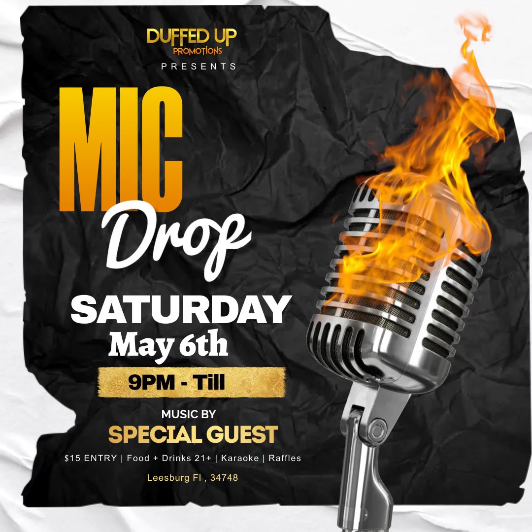 #MicDrop2023🎤 Artist Showcase

Powered By x <a href="/DuffedUpPromo/">DuffedUp Forever🔶</a> 

Ticket Link : eventbrite.com/e/mic-drop-per…