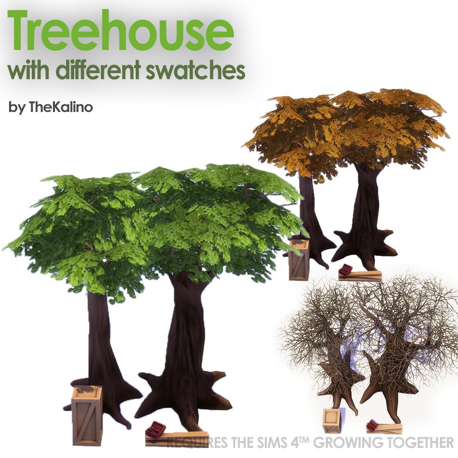 TheKalino's tweet image. I created a CC for the Treehouse. You can now switch between 3 different swatches to merge the tree to the seasons.

I hope you like it!

S4S: simfileshare.net/download/37387…

CurseForge: curseforge.com/sims4/build-bu…

#thesims4 #simscc