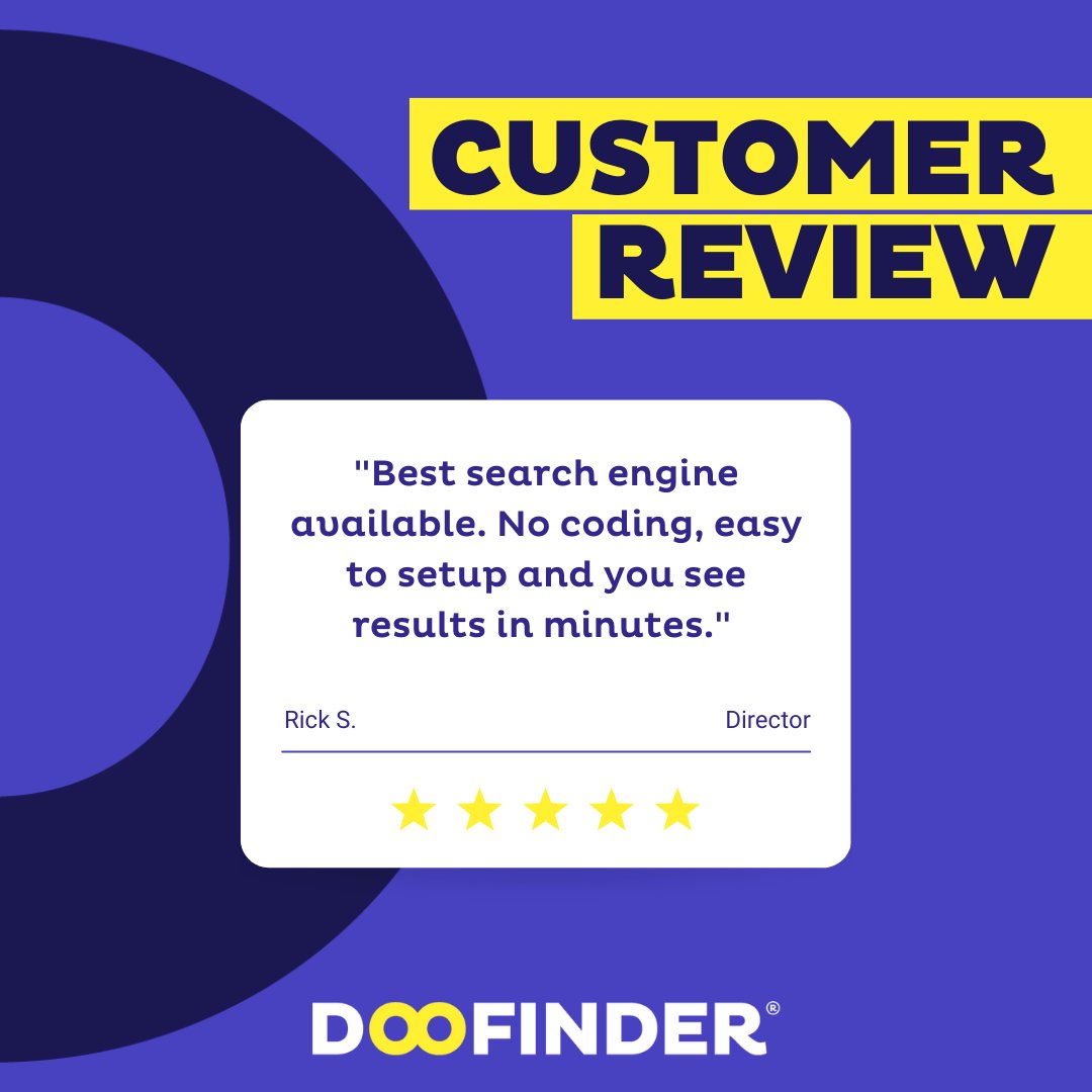doofinder's tweet image. 🌟 Five stars all around! Our users agree that Doofinder&apos;s search engine is top-notch. Don&apos;t take our word for it, check out these 5-star reviews and see for yourself! 

#Doofinder #eCommerceSearch #eCommerceSolution #AdvancedSiteSearch #AIPoweredSearch #SearchSolution