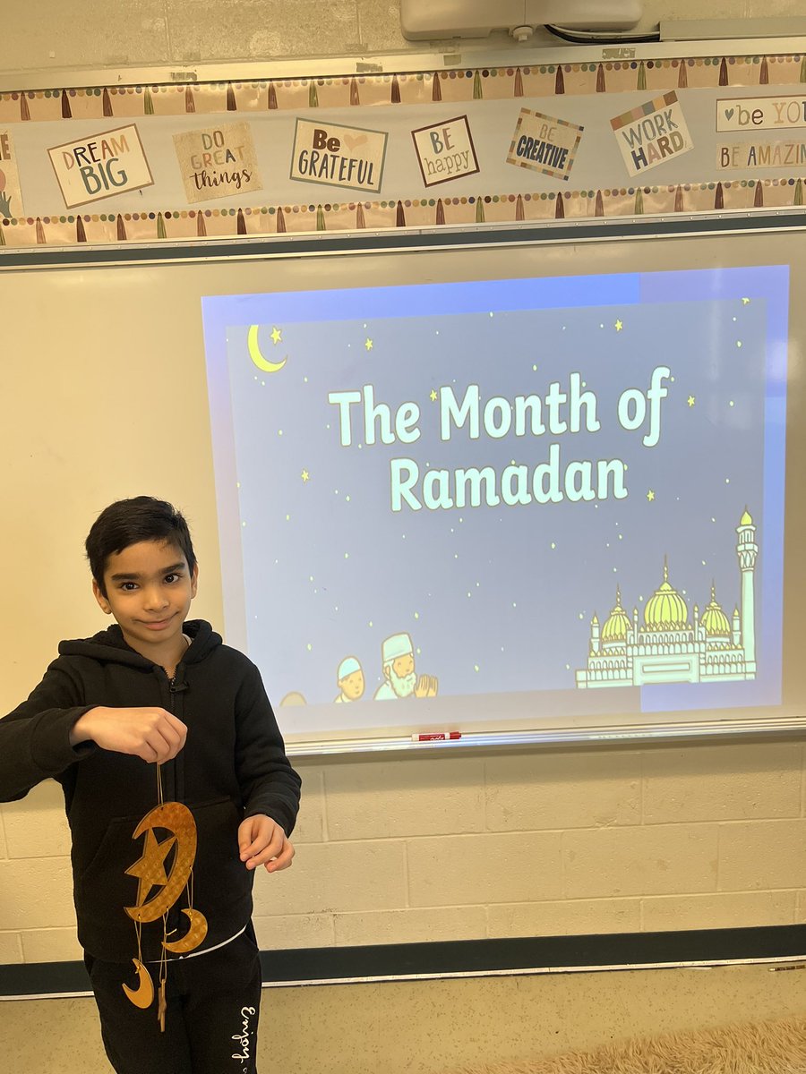 Today my class got the opportunity to learn all about Ramadan!! Our very own student brought in materials and examples of his culture into our classroom. Thank you for sharing something so important to your culture with us #OES #4thgrade #E2L <a href="/Boone_County/">Boone County Schools</a> <a href="/RitziChris/">Chris Ritzi</a>