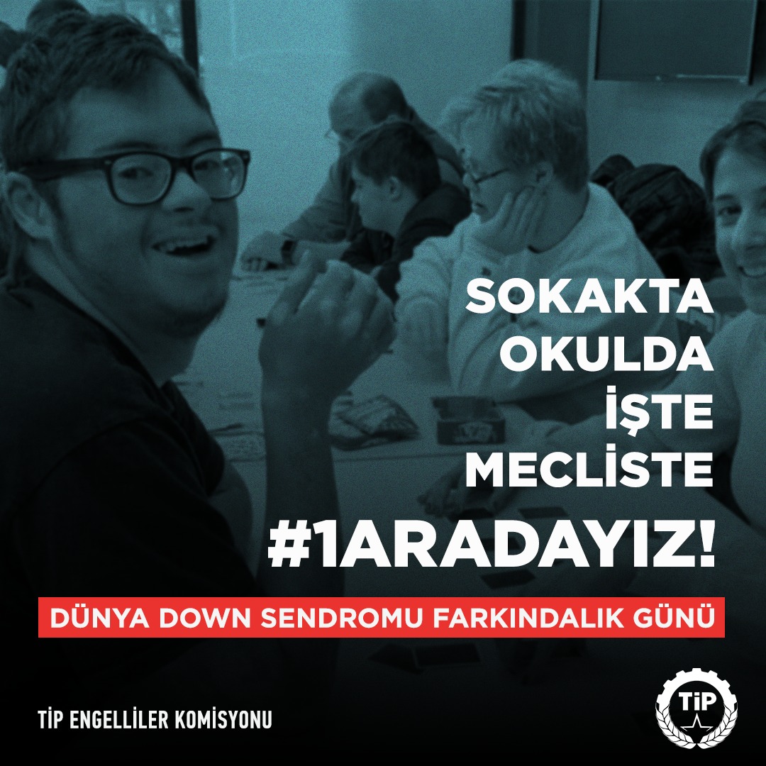tipgenelmerkez's tweet photo. Hiçbir insanın varoluşunun eksiklik ya da fazlalık olarak görülmeyeceği bir ülke ve dünya için #1Aradayız!

Dünya Down Sendromu Farkındalık Günü’nde tüm Down sendromlu kişilerin görünür, bağımsız ve güvende olduğu bir toplum için mücadelemizi sürdürüyoruz. https://t.co/LuPGhYoKgu