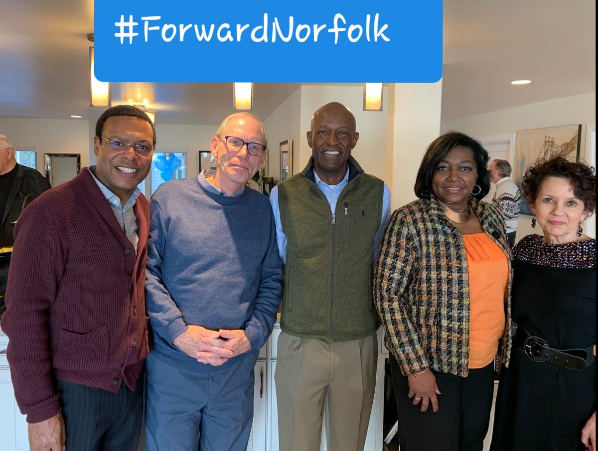 We have just learned of the death of Linwood Fisher, former chair of @NorfolkDems.

Here he is (center) at a 2020 celebration of his service hosted by Norfolk Mayor @KennyAlexander.

Thank you for all you did to make the world a better  place.  Our condolences to your loved ones.