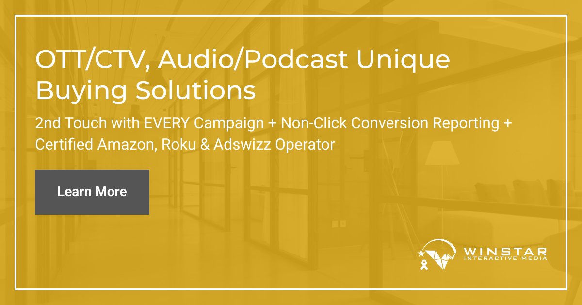 WinstarMedia's tweet image. Serving Brands and Agencies using Advanced Programmatic Media Buying Tools! #programmaticmedia #digitaladvertising #CTV #Podcast