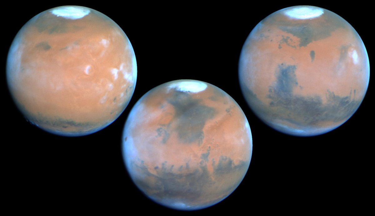 HubbleArchives's tweet photo. On this day (Mar 21) in 1995, this #Hubble photo was released:

Mars at Opposition (Unannotated) https://t.co/tuaVgSvSyX