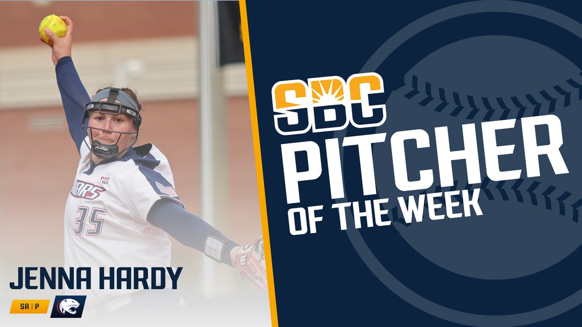 𝗛𝗔𝗥𝗗𝗬 𝗚𝗘𝗧𝗧𝗜𝗡𝗚 𝗛𝗢𝗧.

<a href="/SouthAlabamaSB/">South Alabama Softball 🥎</a>'s Jenna Hardy is the #SunBeltSB Pitcher of the Week after striking out 11 in her 12 innings of work, allowing just 2 earned runs, and posting a 1.17 ERA in the Jags’ sweep of Georgia State . ☀️🥎

📰 » sunbelt.me/3lyoEvx