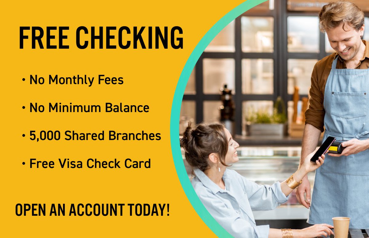 radificu's tweet image. Did you know we offer Free Checking Accounts? No minimum balance is required, no monthly maintenance fees, free Visa Debit Card and you have access to 30,000 surcharge-free ATMs and 5,000 shared branches nationwide. #MobileBanking #FreeChecking #CreditUnions #LocalBanking