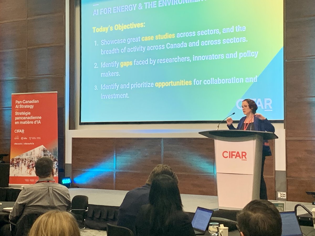 CIFAR_News's tweet photo. Elissa Strome, ED of the #PanCanadianAIStrategy kicks off our CIFAR AI for Energy & the Environment multi-stakeholder workshop to generate advice about gaps and opportunities for Canada to address the #climatecrisis.
https://t.co/tGWOygEw3A https://t.co/BQGPAkjLqW