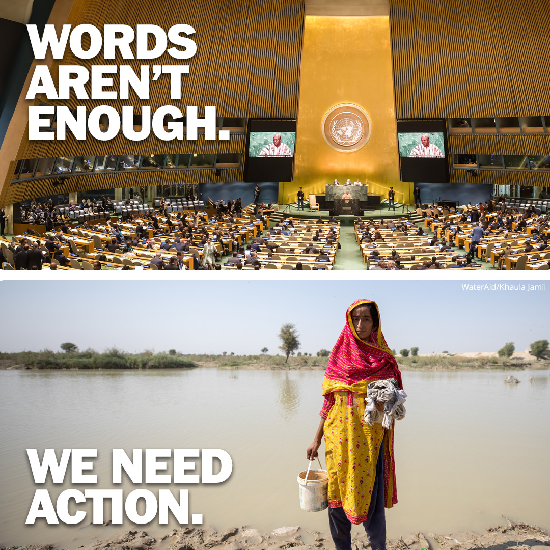wateraid's tweet photo. Tomorrow world leaders will gather in New York for the @UN_Water Conference. 

But we need more than conferences and rousing speeches. 

We need leaders to take urgent #WaterAction for the 771 million people who still don't have clean water. 

Share if you agree 🔄 https://t.co/a2HcYALnGr