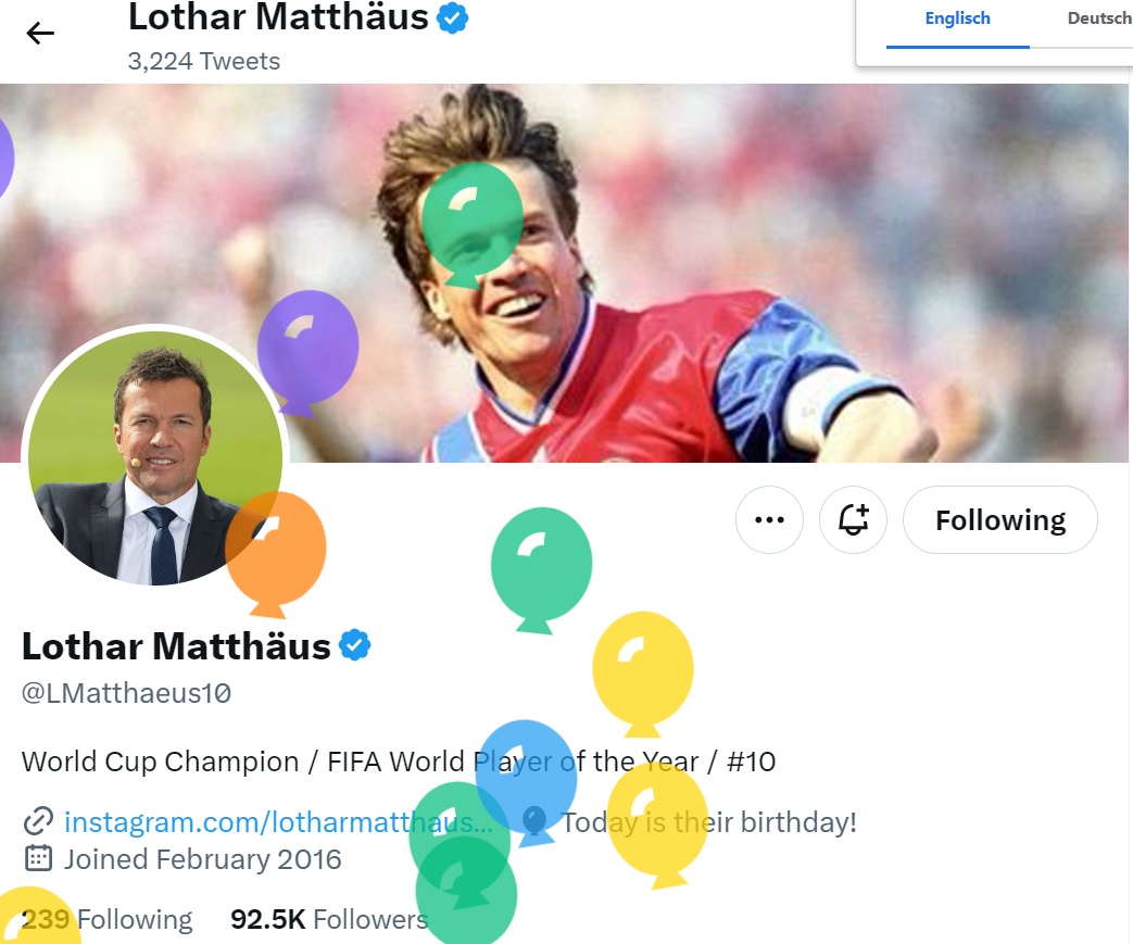 wirwidder's tweet photo. -
HEY HEUTE AM #21M GEBOREN
IM STERNZEICHEN #WIDDER ♈️
GEBOREN #LotharMatthaeus
#HAPPYBIRTHDAY @LMatthaeus10
- https://t.co/Mf5zvQ3xTn