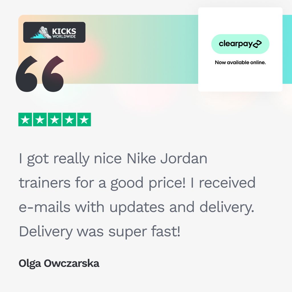 KicksWorld_Wide's tweet photo. ⚡ Lightning-Fast Free delivery on ALL UK orders 👟 

#SatisfiedCustomer #KicksWorldWide https://t.co/XudEUzC7ie
