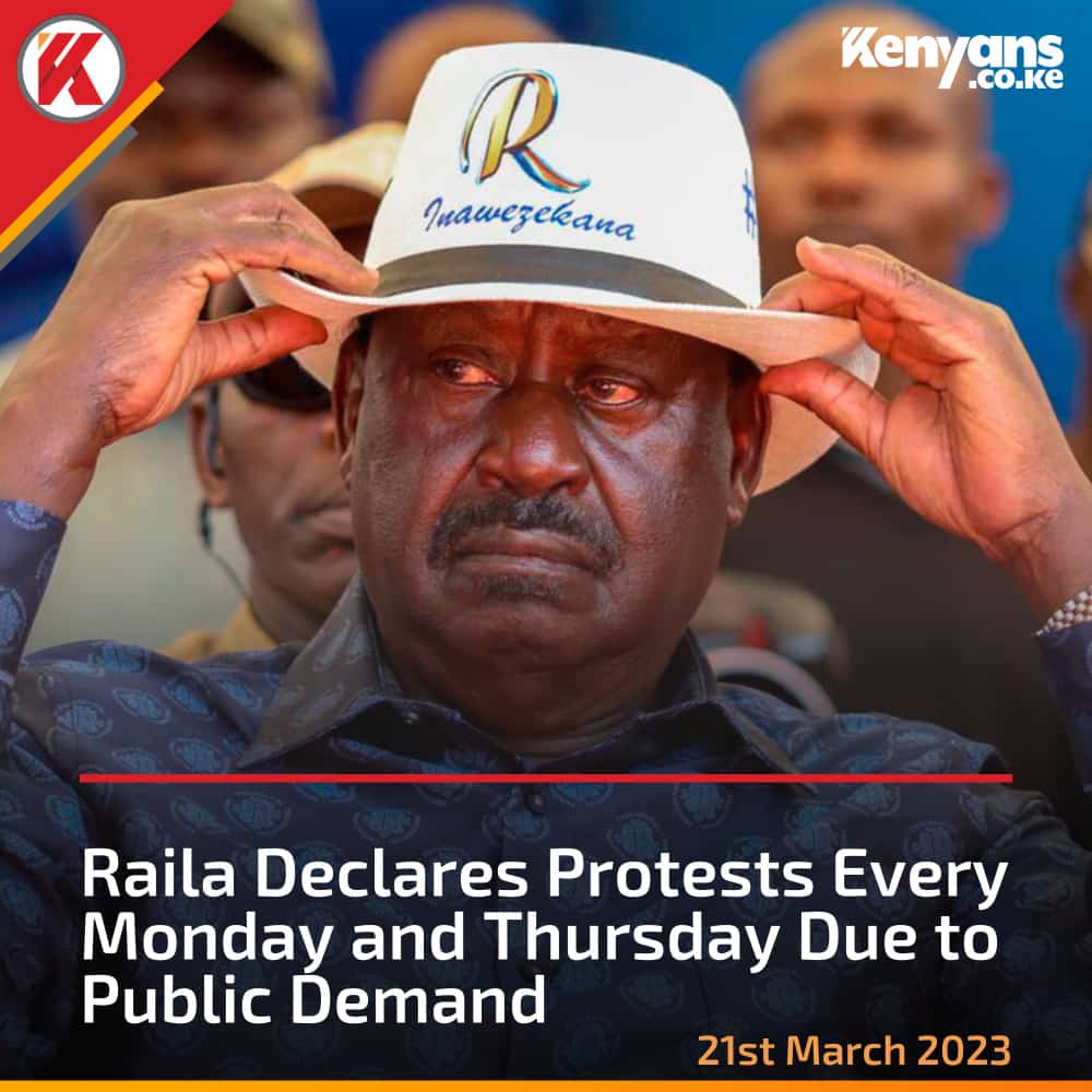MutumaoNkanata's tweet photo. Following the Azimio leader Odinga's giving in to Public Demand, just Gazette every Monday and Thursday as Public Holidays. Either way, it will happen if at all yesterday which went to an extent of adjournment of business by the Judiciary &amp; others is anything to go by!
#MoThur https://t.co/8odRvQ3PhH