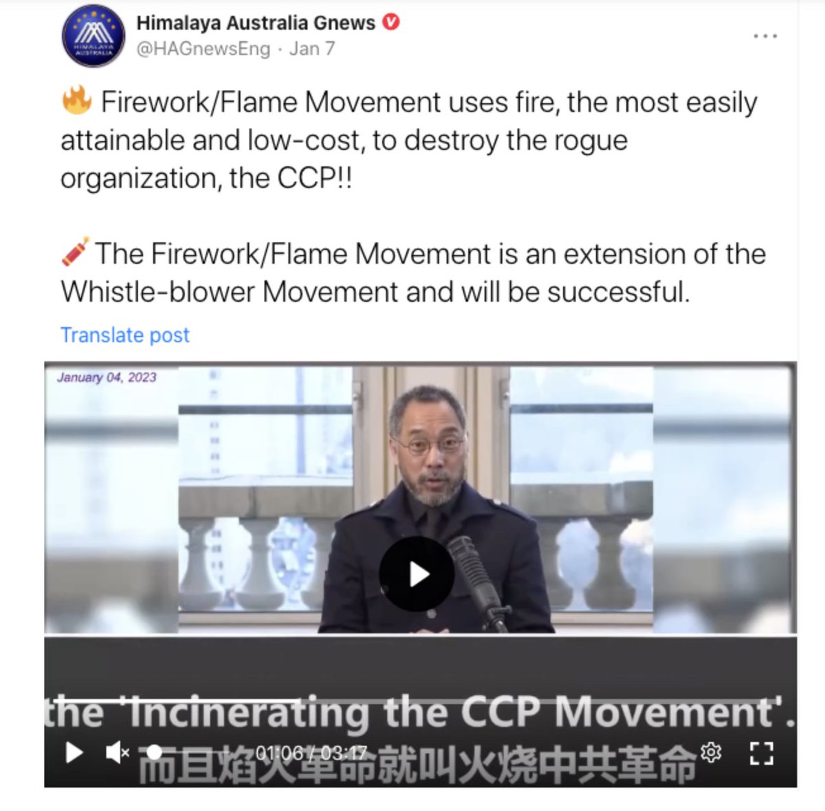 Since Dec, Guo (the OJ to Bannon's Kato) has been exhorting followers to launch a "flame revolution" against the CCP. "As long as there is fire, cars, gasoline, fireworks, matches, paper, flammable goods will become the best weapons to eliminate the CCP." motherjones.com/politics/2023/…