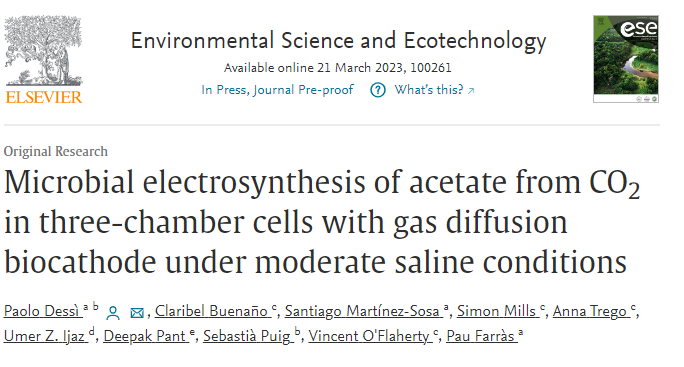Deepak PANT 🇧🇪🇮🇳🇪🇺 (@pantonline) on Twitter photo New #Research out in <a href="/ESEjournal/">Environmental Science and Ecotechnology</a>
Microbial electrosynthesis of acetate from CO2 in 3-chamber cells with gas diffusion biocathode under moderate saline conditions
<a href="/PaoloDess1/">Paolo Dessì</a> <a href="/sebastia_puig/">Sebastià Puig</a> <a href="/Chem_light/">ChemLight</a> #CCU #MicrobialElectrosynthesis #VITOCORE #OpenAccess
sciencedirect.com/science/articl… New #Research out in <a href="/ESEjournal/">Environmental Science and Ecotechnology</a>
Microbial electrosynthesis of acetate from CO2 in 3-chamber cells with gas diffusion biocathode under moderate saline conditions
<a href="/PaoloDess1/">Paolo Dessì</a> <a href="/sebastia_puig/">Sebastià Puig</a> <a href="/Chem_light/">ChemLight</a> #CCU #MicrobialElectrosynthesis #VITOCORE #OpenAccess
sciencedirect.com/science/articl…