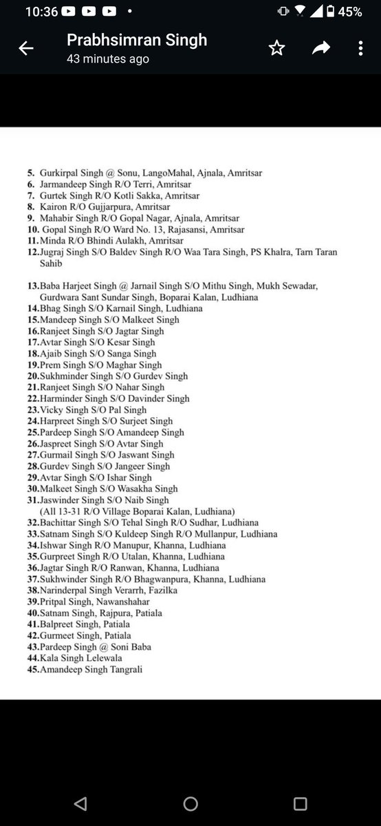 Panthpritham's tweet photo. List of arrested Sikhs in Punjab, India https://t.co/FYbcjPpwGA