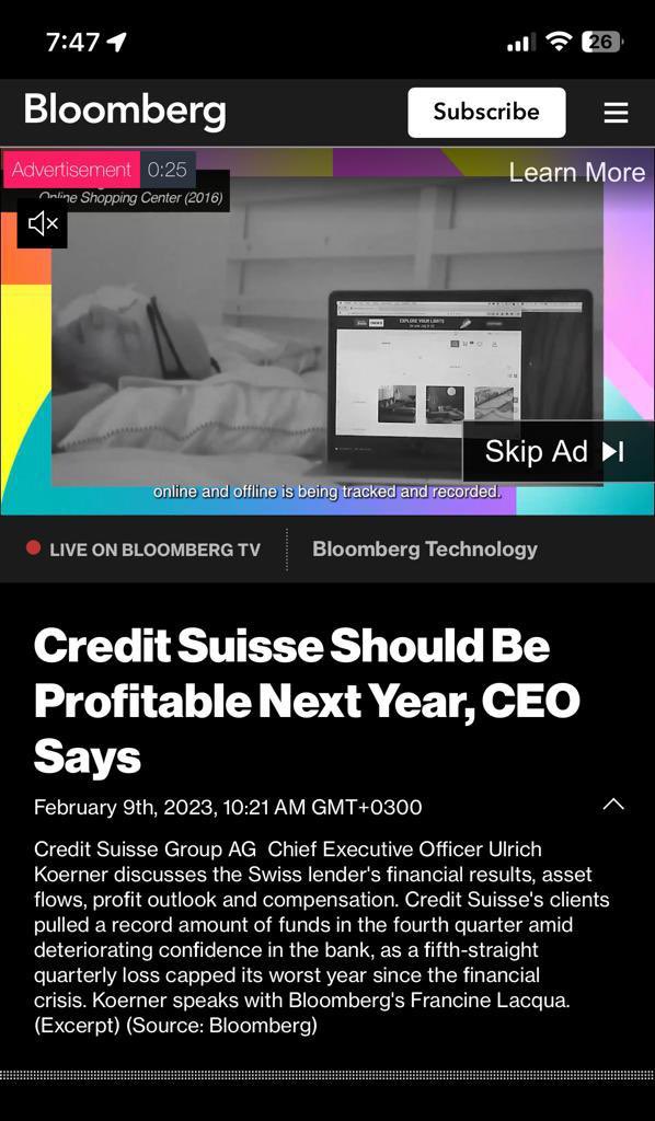 maklad_a's tweet photo. @CreditSuisse Merger? Why dont we call it fraud at some worldly level 🤷🏻‍♂️ these headlines are just one month old.. https://t.co/yEtG8gstst