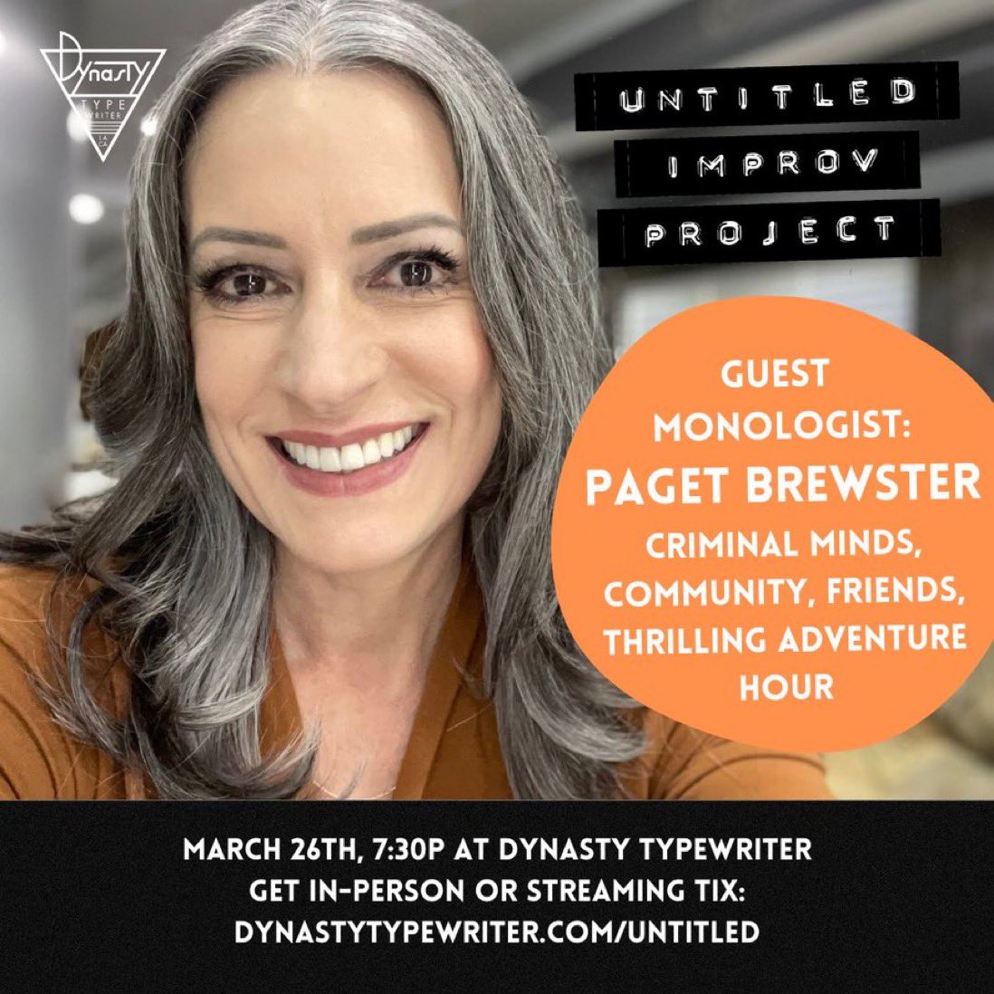 THIS SUNDAY, @untitledimprov at @JoinTheDynasty: with @pagetpagetgram And PAUL F TOMPKINS LAUREN LAPKUS @gilozeri BETSY SODARO @Gemberlicking CAROLINE MARTIN @NPRedford @bibbymoynihan Tickets are moving fast! dynastytypewriter.com/untitled