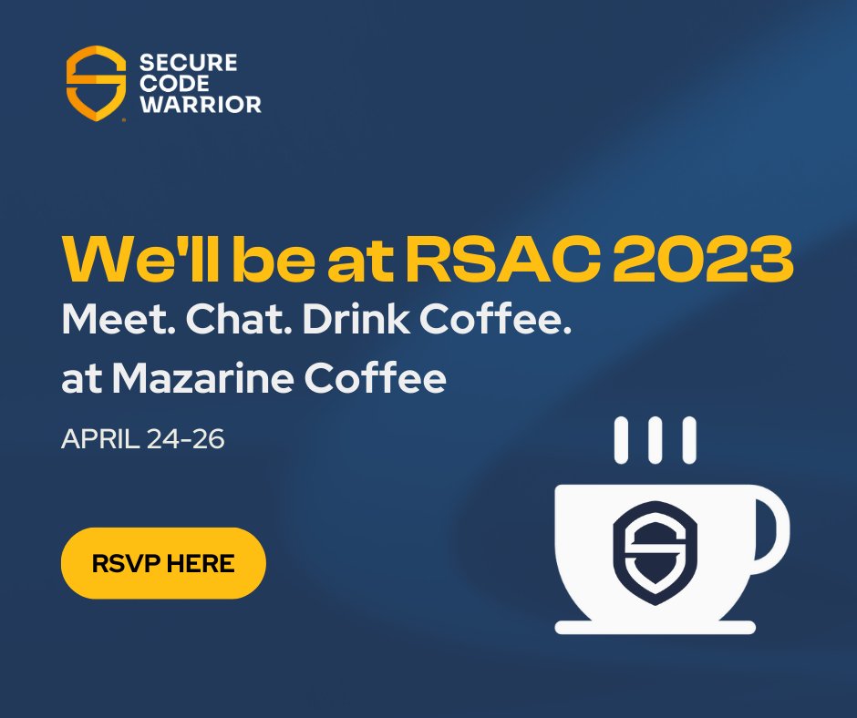 SecCodeWarrior's tweet photo. Learn how to make your #developers more #security driven over a free cup of coffee at Mazarine Coffee Shop. We hope to see you there! #RSAC

https://t.co/Wo0qf9i4om https://t.co/tmhOX9H3n2