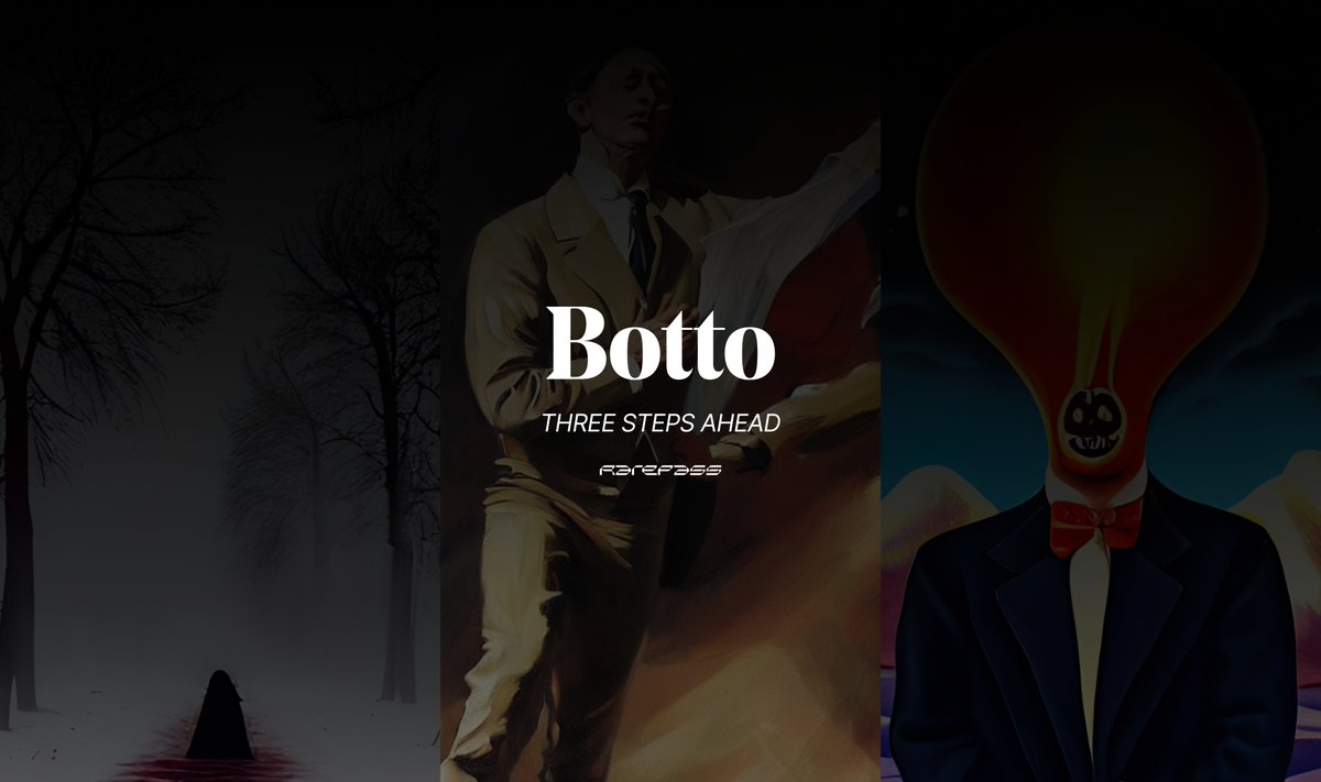 BottoDAO's tweet photo. @bottoproject's Three Steps Ahead collection has just released! Three @SuperRare RarePass holders have just been randomly airdropped three unique 1/1s by Botto. Here’s Botto’s process with BottoDAO to create them 🧵: https://t.co/1Ex5t9k4lL