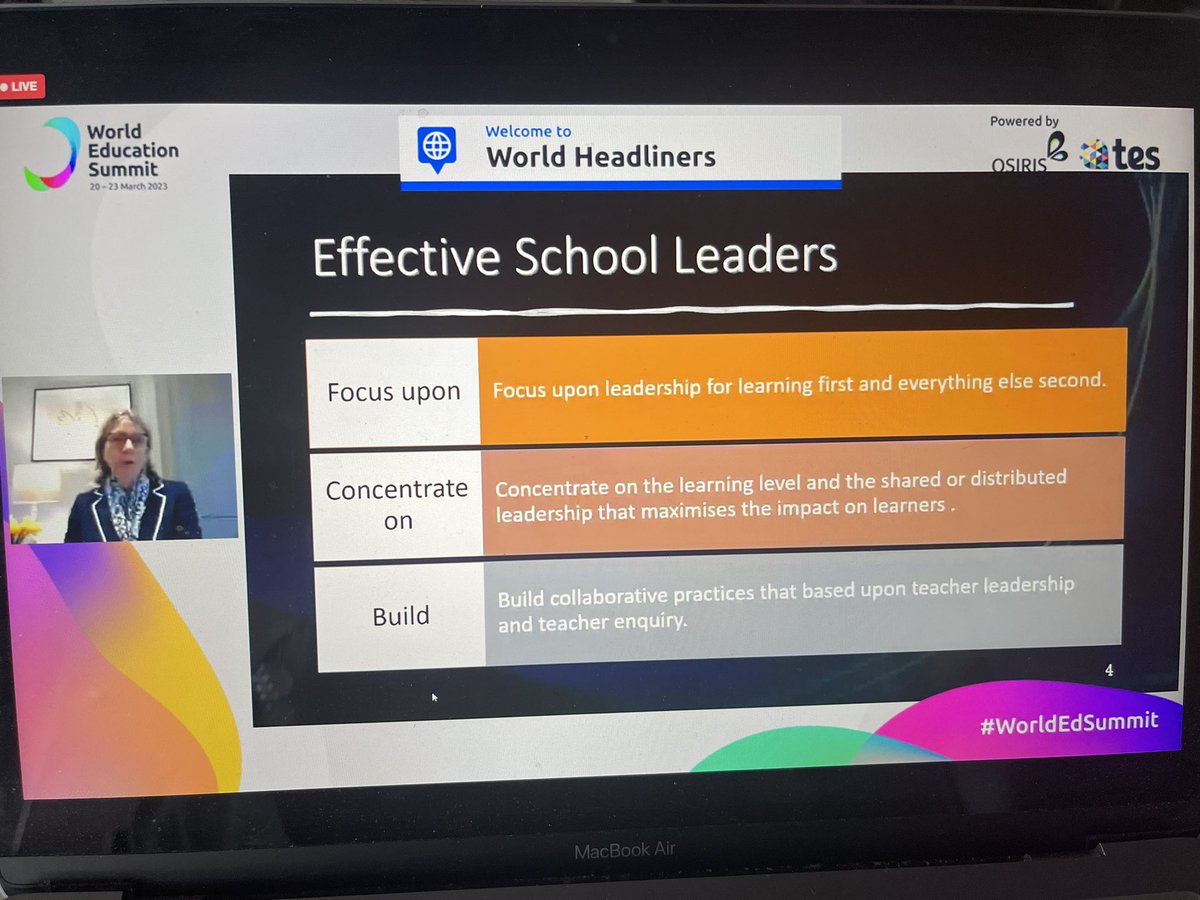 Leadership for Learning first - everything else second. The amazing <a href="/AlmaHarris1/">Professor Alma Harris</a> talks all things Leadership in our closing keynote on the World Headliners stage <a href="/WorldEdSummit/">WES Legacy</a> #WorldEdSummit