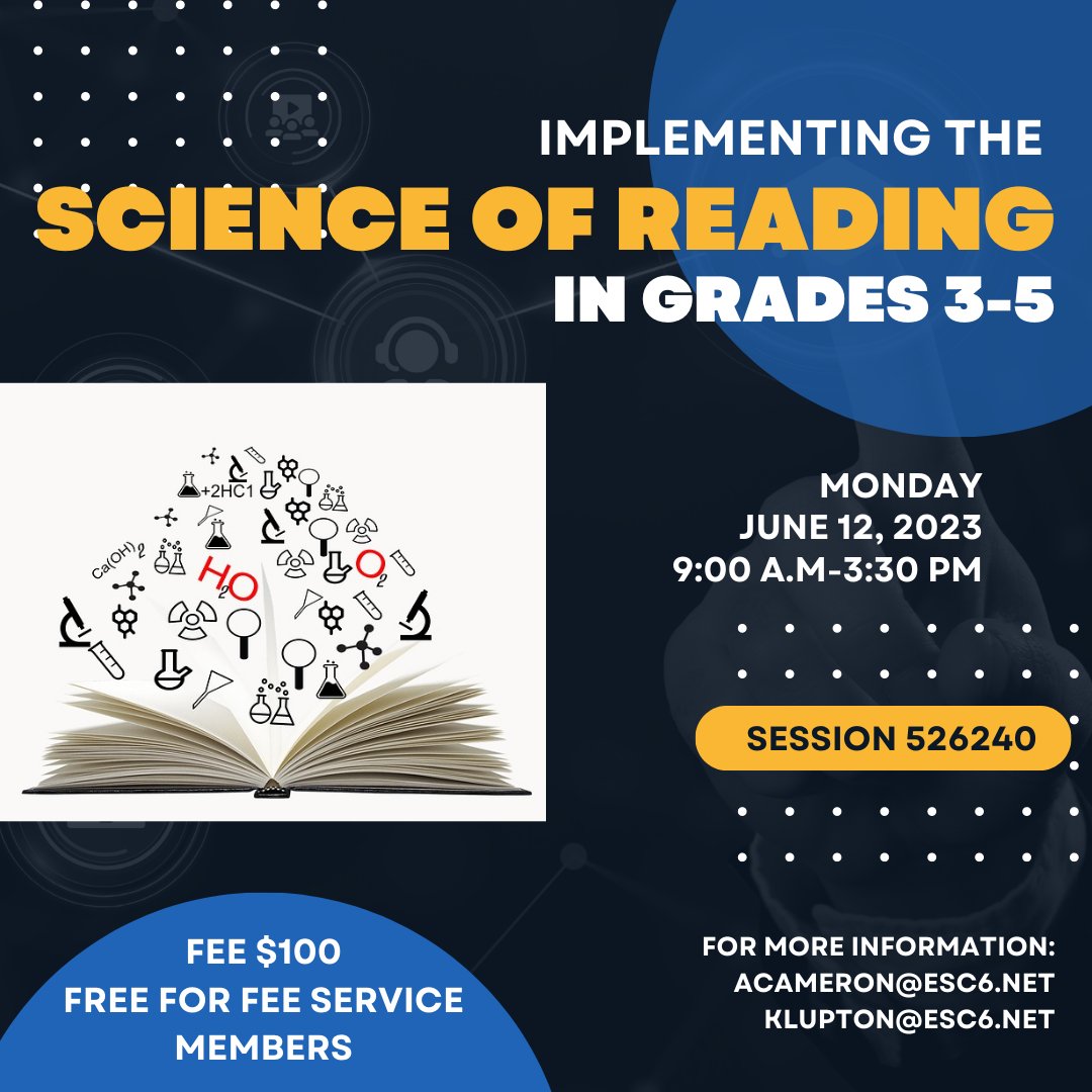 Upcoming Event: Implementing the Science of Reading in Grades 3-5 - escweb.net/tx_esc_06/cata…