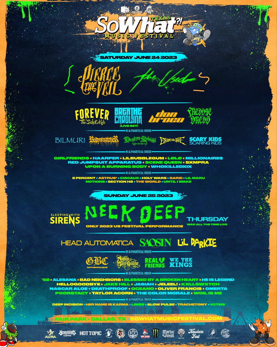 🌭 The wait is finally over, if you don't already have your tickets, get your buns over to sowhatmusicfestival.com and sign up for access to grab 'em at 10am CST tomorrow!