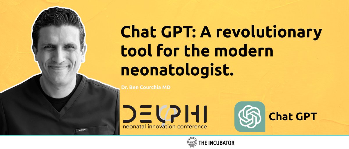 As a slot on our conference agenda just opens up, I am happy to report that I will be presenting at Delphi 2023. What is my talk about?
Chat GPT: A revolutionary tool for the modern neonatologist. 

This will be fun 😁
#neoTwitter #medtwitter #pedsICU <a href="/DELPHI_neo/">Delphi Innovation</a>  #medtwitterAI
