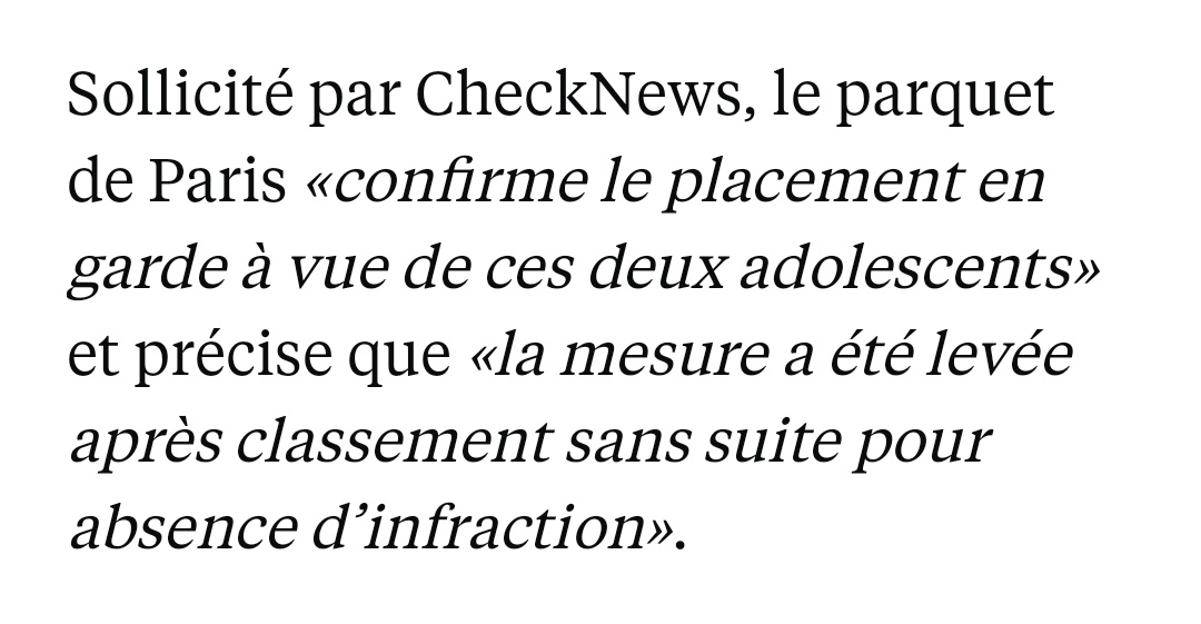 Brevesdepresse's tweet photo. 🔴🇫🇷|🇦🇹INFO - Parmi les 292 personnes placées en GAV jeudi à Paris, se trouvaient 2 mineurs autrichiens. Selon une témoin placée en GAV avec eux, ils ont 15 ans et étaient en voyage scolaire. L’ambassade d’Autriche a dû contacter les autorités FR... (Libé) https://t.co/ViSyJoYTer https://t.co/WE1xk0yq2S