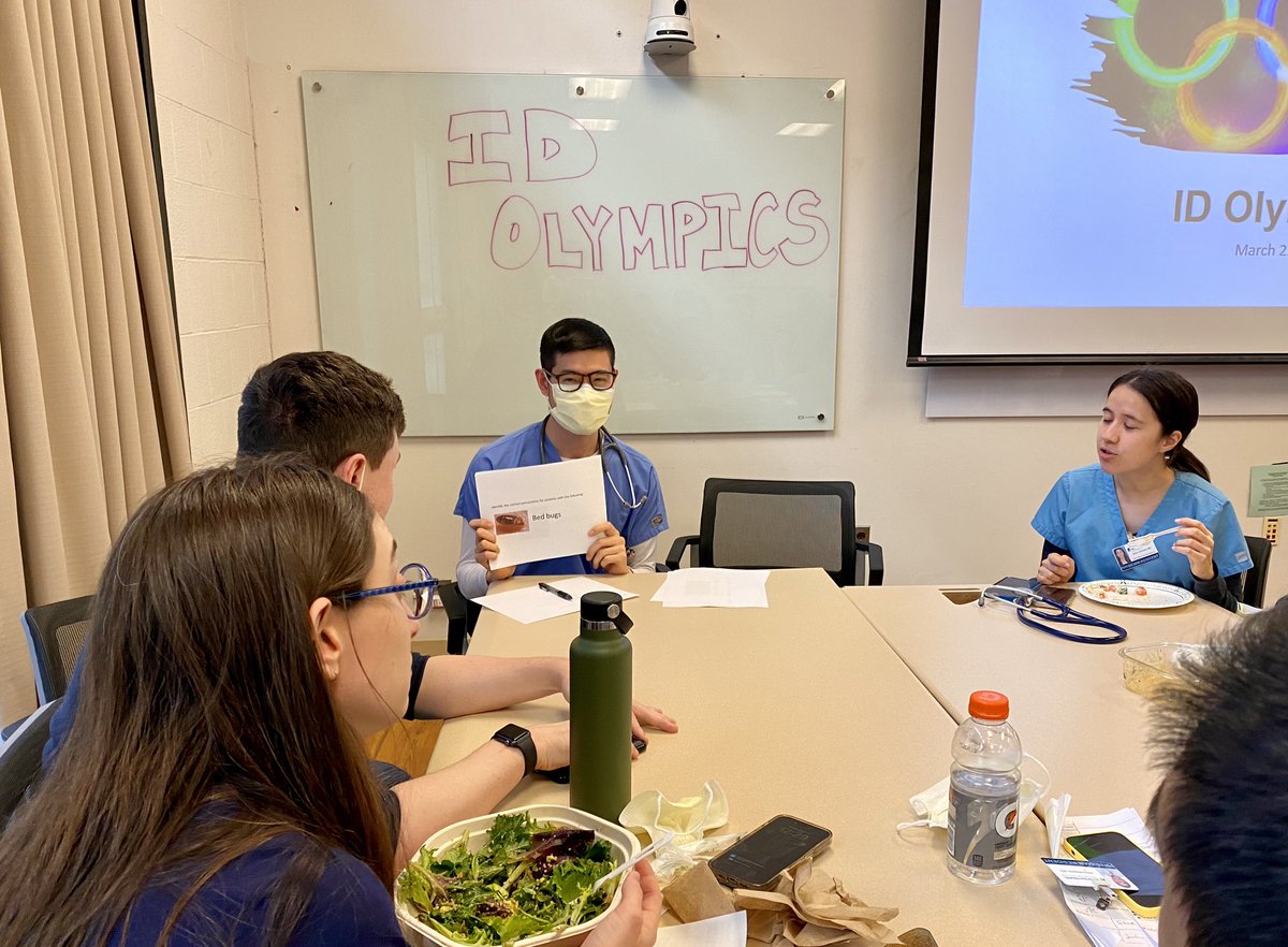 jeffIDfellows's tweet photo. First annual ID Olympics for the Internal Medicine residents, hosted by our rockstar ID fellows! 

🥇Gold medalists: the “Diffs”
🥈Silver medalists: “Sassy spirochetes”
🥉Bronze medalists: “Rabid rascals”
🦠 Honorable mention: “Fungus Among Us”
 
#IDfellows #IDtwitter https://t.co/B4aLeDNML9