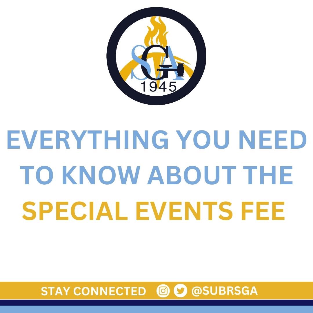 SUBRSGA's tweet photo. Hey Jags, here’s everything you need to know about the student assessed special events fee. On Friday, March 24 from 8am-5Pm vote “YES” it increase the fee to continue bringing you all top notch experiences 
.
.
.
.
.
#SUELECTIONS #wearesouthern  #sensationalsenate #thisisit 💙💛 https://t.co/xFEtNsfBic