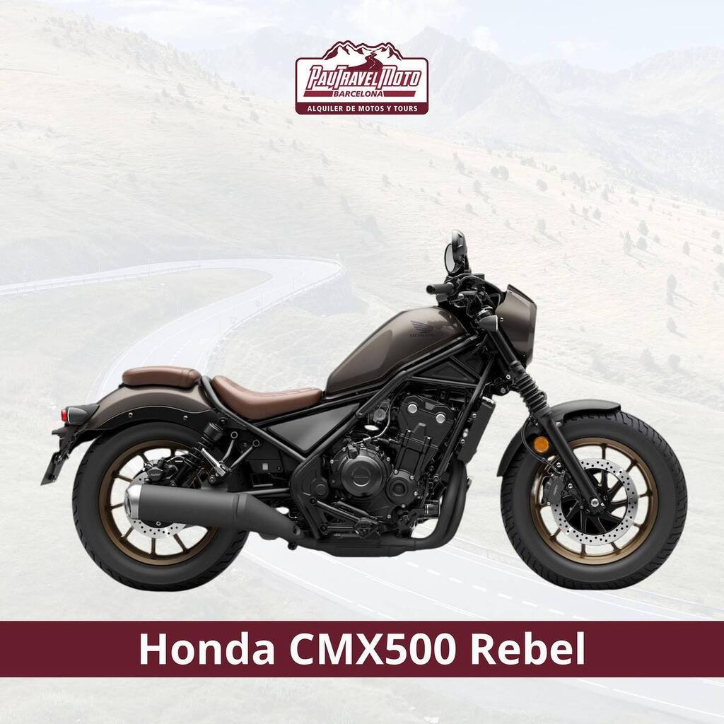 PauTravelMoto's tweet photo. Alquila la Honda CMX500 Rebel, una moto custom que enamora por sus detalles. 

Es la moto más bajita de nuestra flota de alquiler por lo que llegarás al suelo sin problema.

Y si no tienes mucha experiencia en moto, es perfecta para ti ya que es apta par… https://t.co/9A860ndP3G https://t.co/Ht9Z4dCoLV