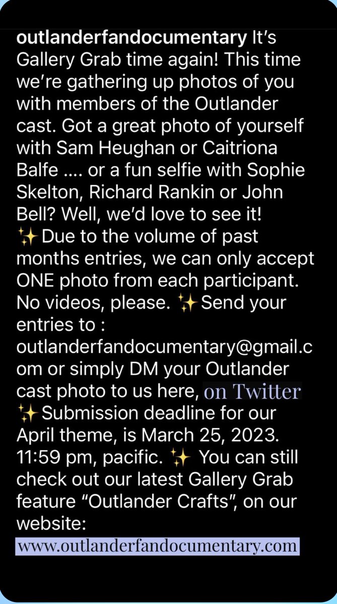 ⬇️⬇️⬇️⬇️⬇️⬇️⬇️⬇️⬇️⬇️⬇️⬇️⬇️ 
🤩🤩🤩🤩🤩🤩🤩🤩🤩🤩🤩🤩🤩

Have you met with/ had your photo taken with a member of the #Outlander cast? 

Then check out below!

We want to hear from you! 

#ByFansForFans #GalleryGrab #OutlanderCast #FanPhotos #OutlanderFanDoc